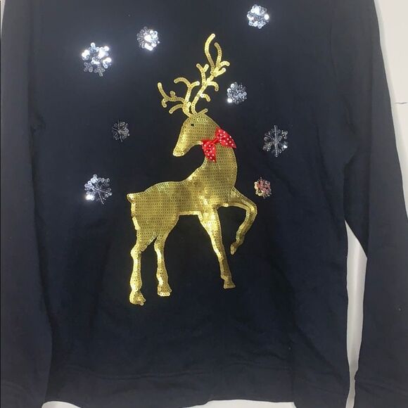 Karen Scott Plus Size Sequined-Reindeer Sweatshirt - Picture 3 of 4